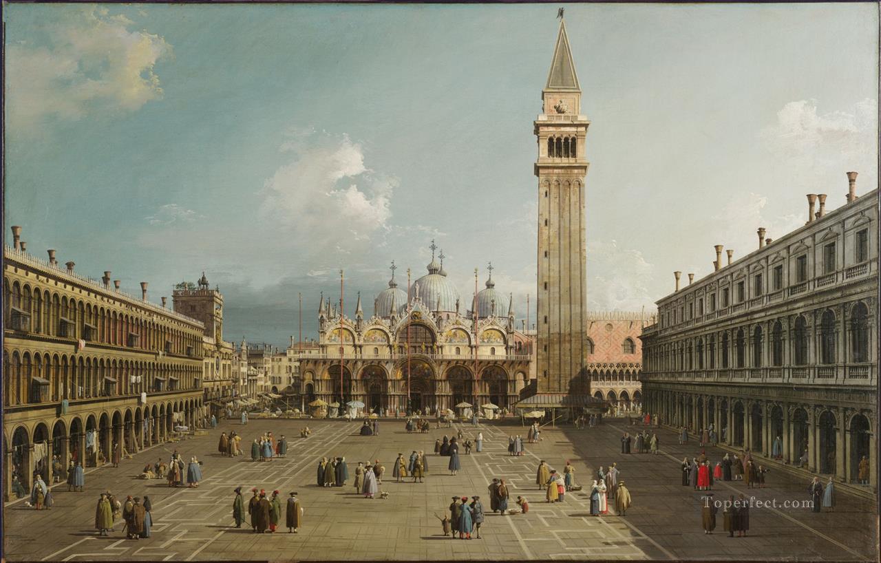 Piazza San Marco Con La Basílica Canaletto Pintura al óleo